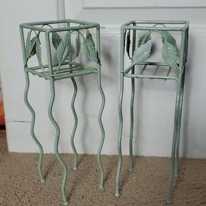 Candle holders set.    metal 10"h